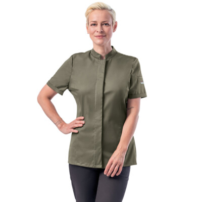 Kochjacke Kurzarm - Professionell, Mit Praktischen Taschen, In Weiß/Schwarz