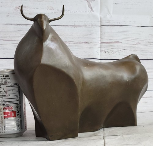 Arte moderno grande pátina marrón claro toro de lucha por Botero arte escultural de bronce - Imagen 2 de 10