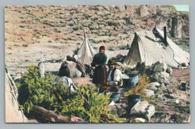 ''Seamy Side of Life'' California Indian Camp~Rare Antique Rieder Postcard 1910s