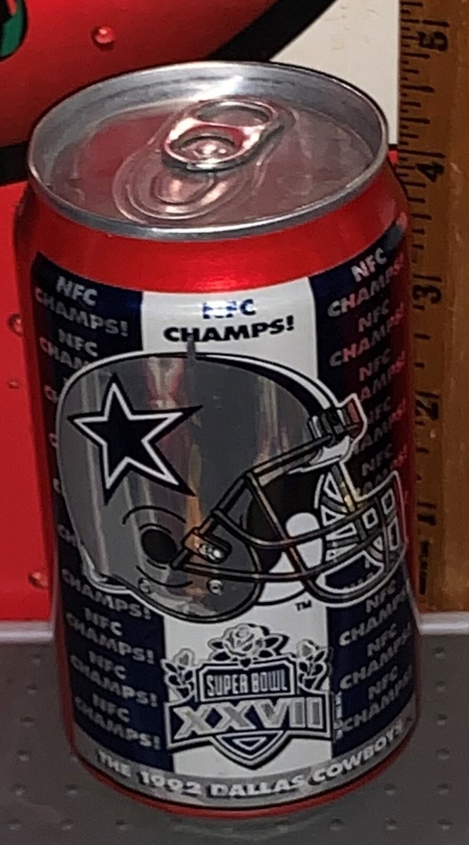 DALLAS COWBOYS NFC CHAMPIONS 12OZ ALUMINUM COCA - COLA CAN BOTTOM