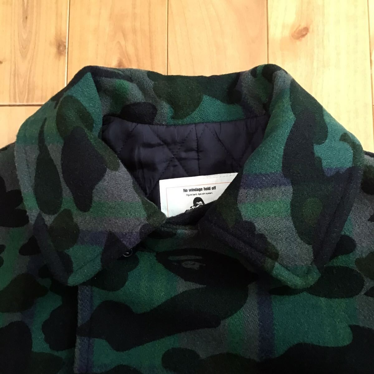 Check BAPE camo melton wool pea coat A Bathing Ape Size S | eBay