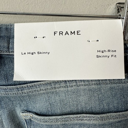 Frame Denim Le High Skinny Blue Jeans Women's Sz 27 4 Stretch Frayed Hem New NWT - Picture 3 of 12