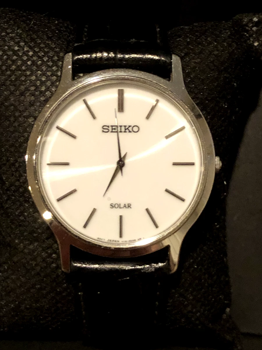 SEIKO MENS SOLAR 38mm Stainless Steel watch V115 eBay