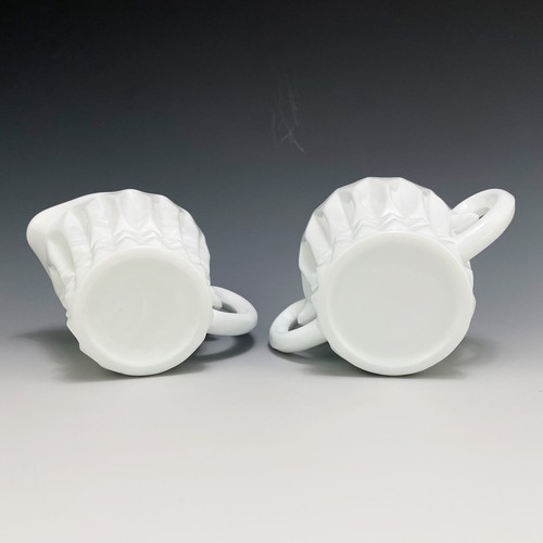 Vintage Indiana Milk Glass Lotus Blossom Sugar Creamer Set Rare HTF - Picture 4 of 8