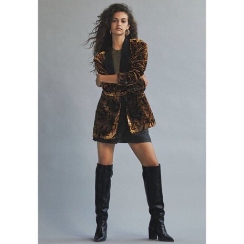 Nuevo con etiquetas Blazer Free People Nicolette Terciopelo Floral Gran Tamaño Novio Chaqueta Talla L - Imagen 2 de 24