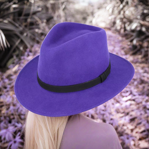 Fedora Felt Wool Hat Crushable with Leather Band Unisex High Quality Hat - Picture 42 of 43