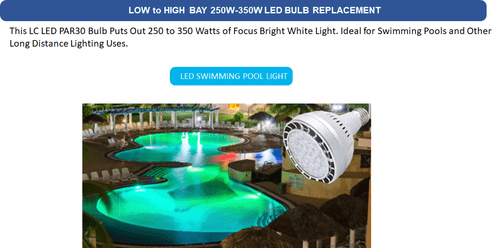 250W, 300W, 350W PAR30 LED Medium Bay High Output 5500 Lumen Daylight White - Picture 7 of 7