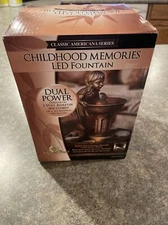 Classic Americana Series Bronze Childhood Memories 8" LED Relaxing Fountain NEW