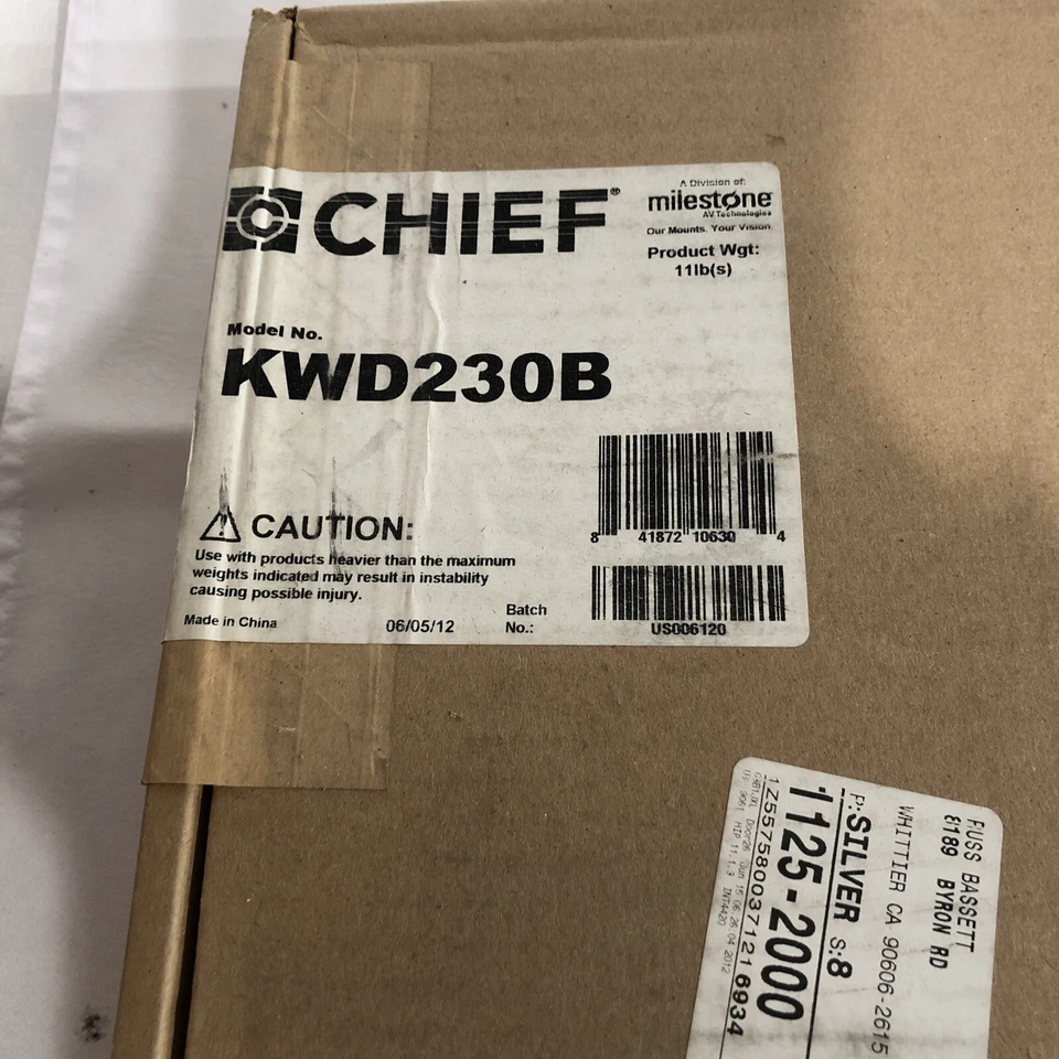 Chief Flat Panel Dual Vertical Monitor Table Stand - Black KTP230B~ NIB - Image 2 of 4