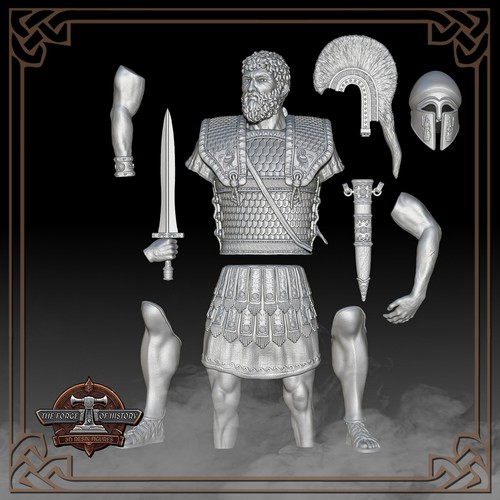 Greek Athenian Hoplite Captain - 3D Resin Print Figure Kit - Scale 90mm to 300mm - Picture 15 of 16