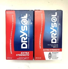 Drysol Extra Strength Bottle 20% Anti-Perspirant 37.5 ML Canada X2 Bottles