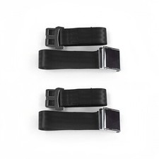 Fits C Truck 1954-1960 Airplane 2pt Black Lap Bucket Seat Belt Kit - 2 Belts