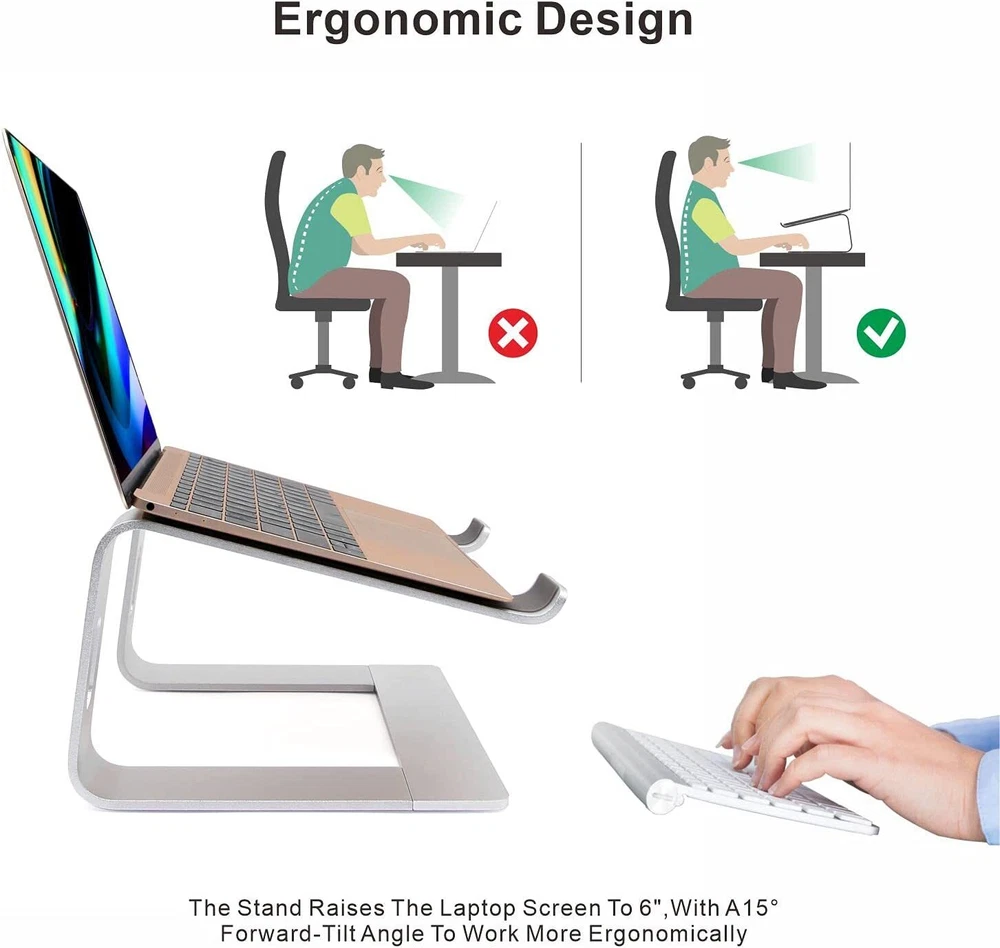 Laptop Stand, Ergonomic Aluminum Laptop Mount Computer Stand