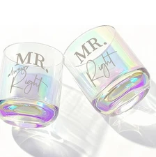 Physkoa Mr Right and Mr Always Right Whiskey Glasses