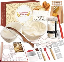Sourdough Starter Kit 9" Round  10" Oval Banneton Bread Proofing Basket