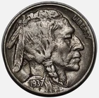 1937-D Buffalo Nickel, 3-Legged,  Choice AU Key Date Mint Error Coins