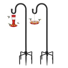 2 Pack Adjustable Shepherd Hooks for Outdoor - 76 INCH Heavy Duty Bird Feeder...