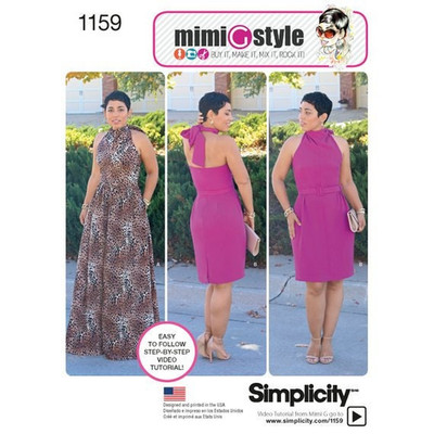 Simplicity 1159 -Misses Mimi Style Dress with Skirt and Back Variations  16-24