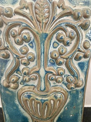 Large Embossed Blue Artisan Decorative Tree Of Life Tile 6.5x10 
