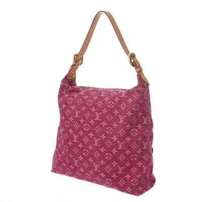 LOUIS VUITTON バギーGMピンク Louis Vuitton Pink Monogram Denim Baggy GM Shoulder Bag M95210