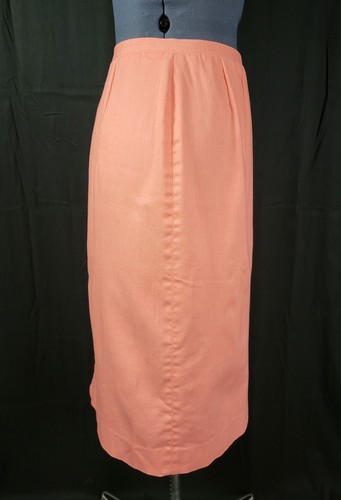 Vintage Koret of CA Peach Pencil Skirt w Zipper Back Size XS-S? 25-27" Waist - Picture 11 of 15