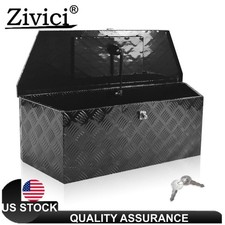 36x12x12 Inch Black Aluminum Trailer Tongue Tool Box Pickup Truck Bed Toolbox