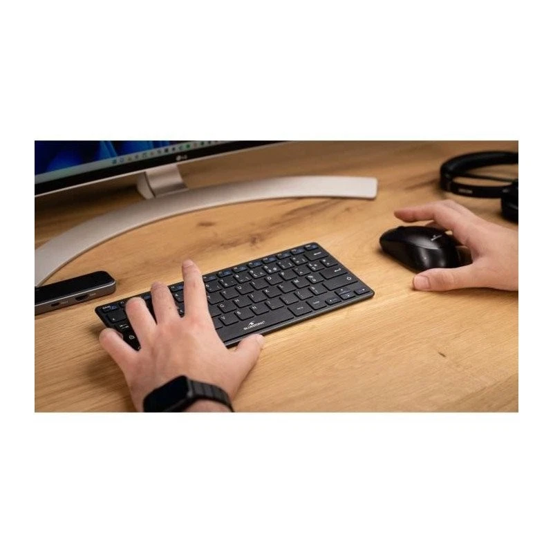 Pack Clavier et souris sans fil - BLUESTORK - PACK-MINI/FR - Ultra compact - Noi - Photo 3/4