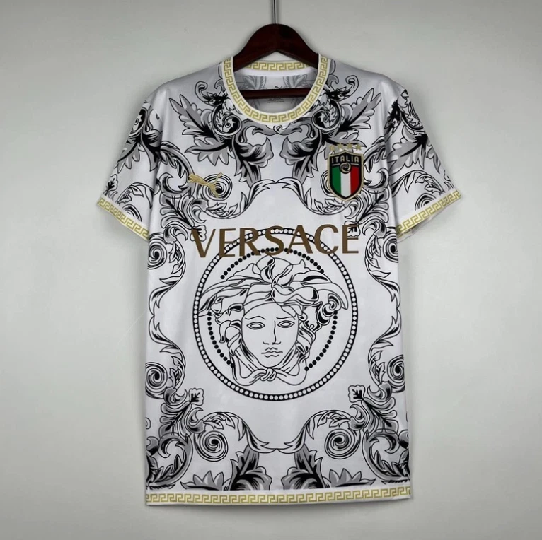 Italy x Versace White Concept Football Jersey Special Edition