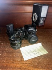 Nikon F3HP SLR Film Camera W/ 100mm F2.8 Series E Lens &amp; Sigma 28mm Lens