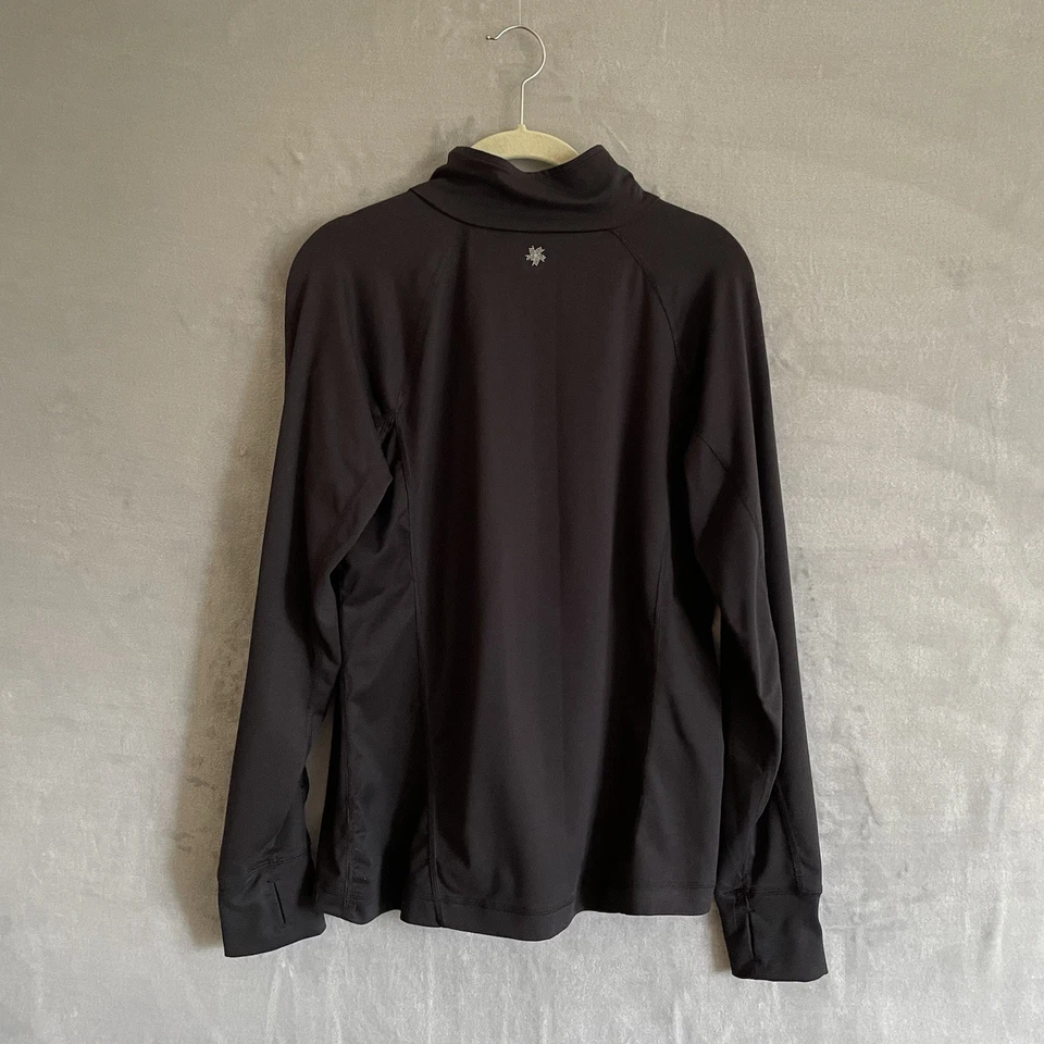 Pullover TEK GEAR 1/4 Cremallera Mujer L Negro/Gris Aire Libre Atlético Agujeros para Pulgares Foto 2 de 4