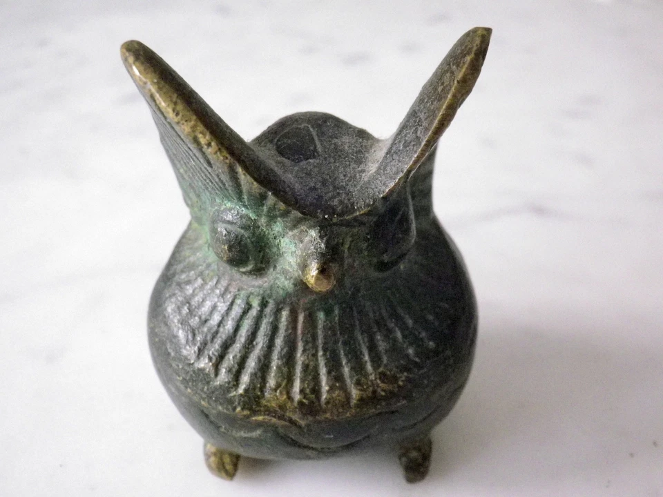 Petite chouette en bronze vintage - Photo 4/4