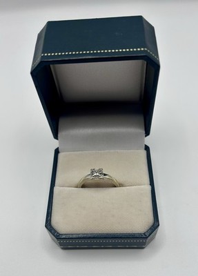 Ring 9 kt Weißgold und Diamant 0,25 kt Größe UK O