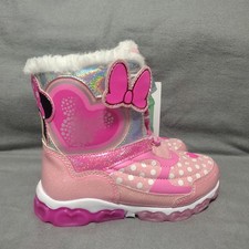 Disney Minnie Mouse Pink Sparkle Winter Boots Toddler Girls Size 11 Med