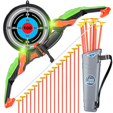 Kids Light Up Bow and Arrow Toy Set Indoor Outdoor Archery Game