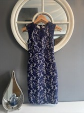 Warehouse Navy Bodycon Lace Dress, Lined, UK 8, Worn Twice Excellent condition