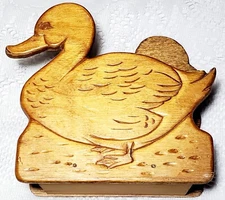 6" Vintage Wooden Duck Mallard Napkin Letter Holder Kitchen Office Wood Handmade