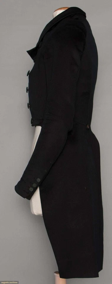 Novo Casaco Masculino de Lã Preta Floral Entalhe Gola Cauda, Apenas Casaco À Venda - Imagem 2 de 4