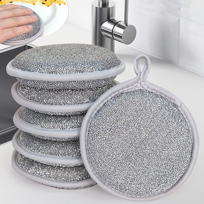 6pcs Washing Up Sponge Scrubber High-elasticity Steel Wire Kitchen Tool Hangable