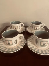 Pfaltzgraff NATUREWOOD Set of  4 Tea cups & Saucers