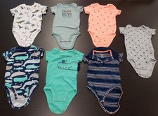 Carter 6 Month Baby Boy Lot of 7 Short Sleeve Body Suits / One Piece