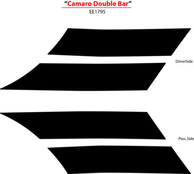 Hood Fender Hash Stripes Decals 3M Graphic for DOUBLE BAR 2010-2013 Chevy Camaro
