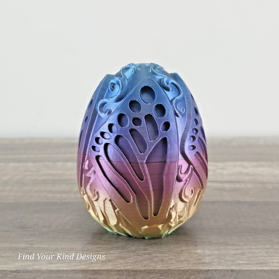 3D Printed Butterfly Egg for Mini Prints or for surprise gifts at Easter 4.25 in