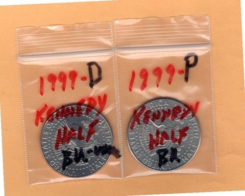 1999P bU & 1999D Uncir. Kennedy Half Dollar Coins, Two Very, Very Nice Coins! - Picture 4 of 4