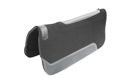 Filzpad mit Neoprenkern u. Leder Besatz Westernpad schwarz 81 x 81cm