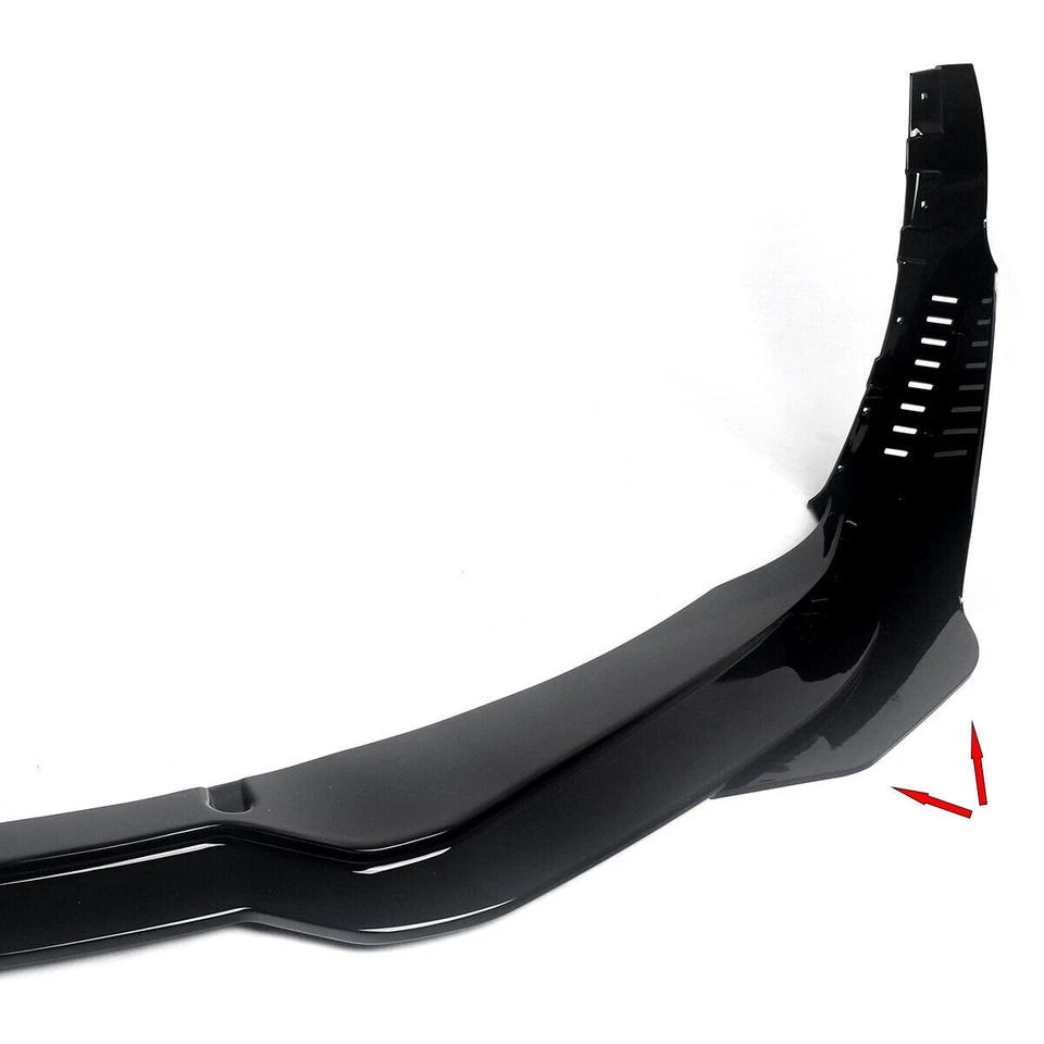 Divisor de labios delantero + winglets laterales para Corvette C7 Z06 etapa 3 negro brillante 2014-19 Foto 4 de 4
