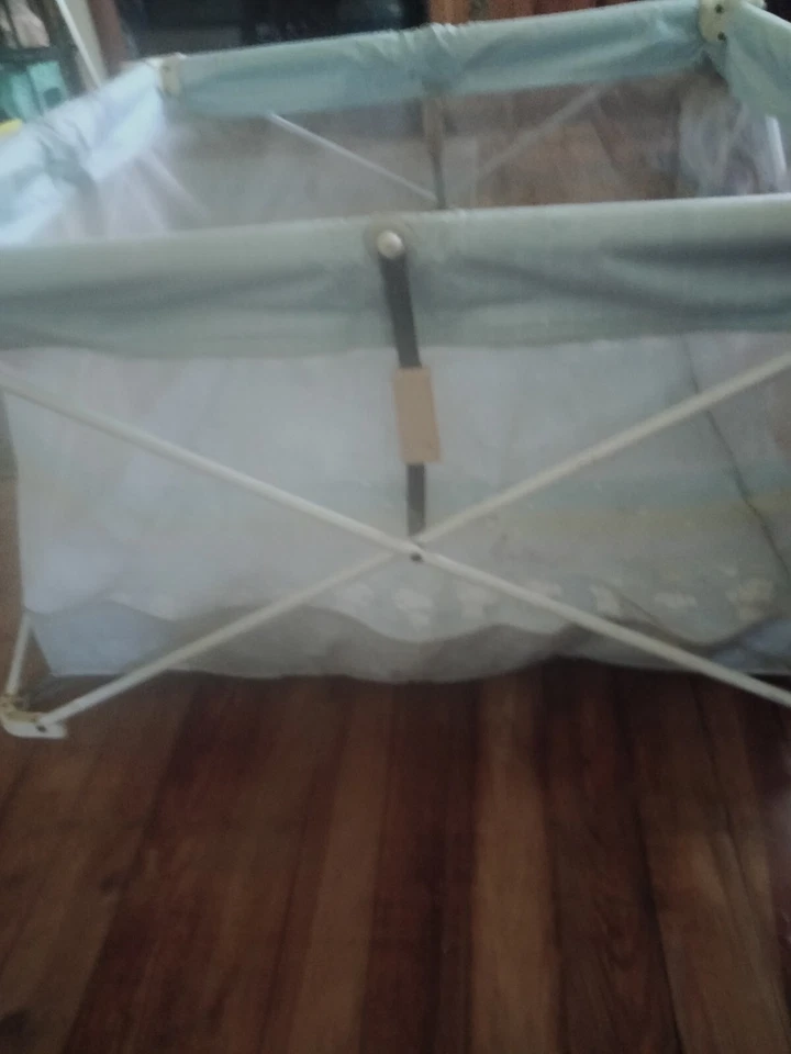 ¿De colección Grande Difícil de Encontrar Evenflo? Portátil Raro Sears Malla Cuadrado Playpen Pac N Play. Foto 4 de 4