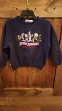 Classic Looney Tunes MERRIE MELODIES Embroidered Sweatshirt, Navy, Youth Size XL