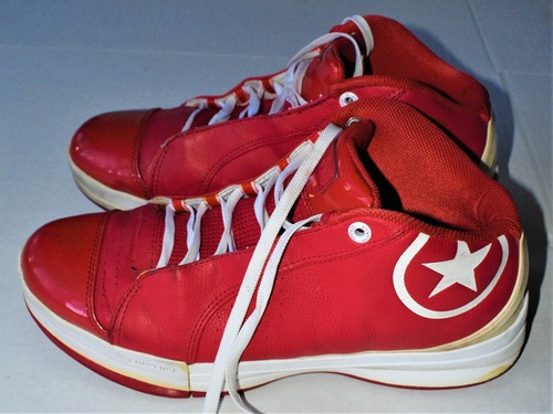Red Leather Basketball Sneakers 2008 