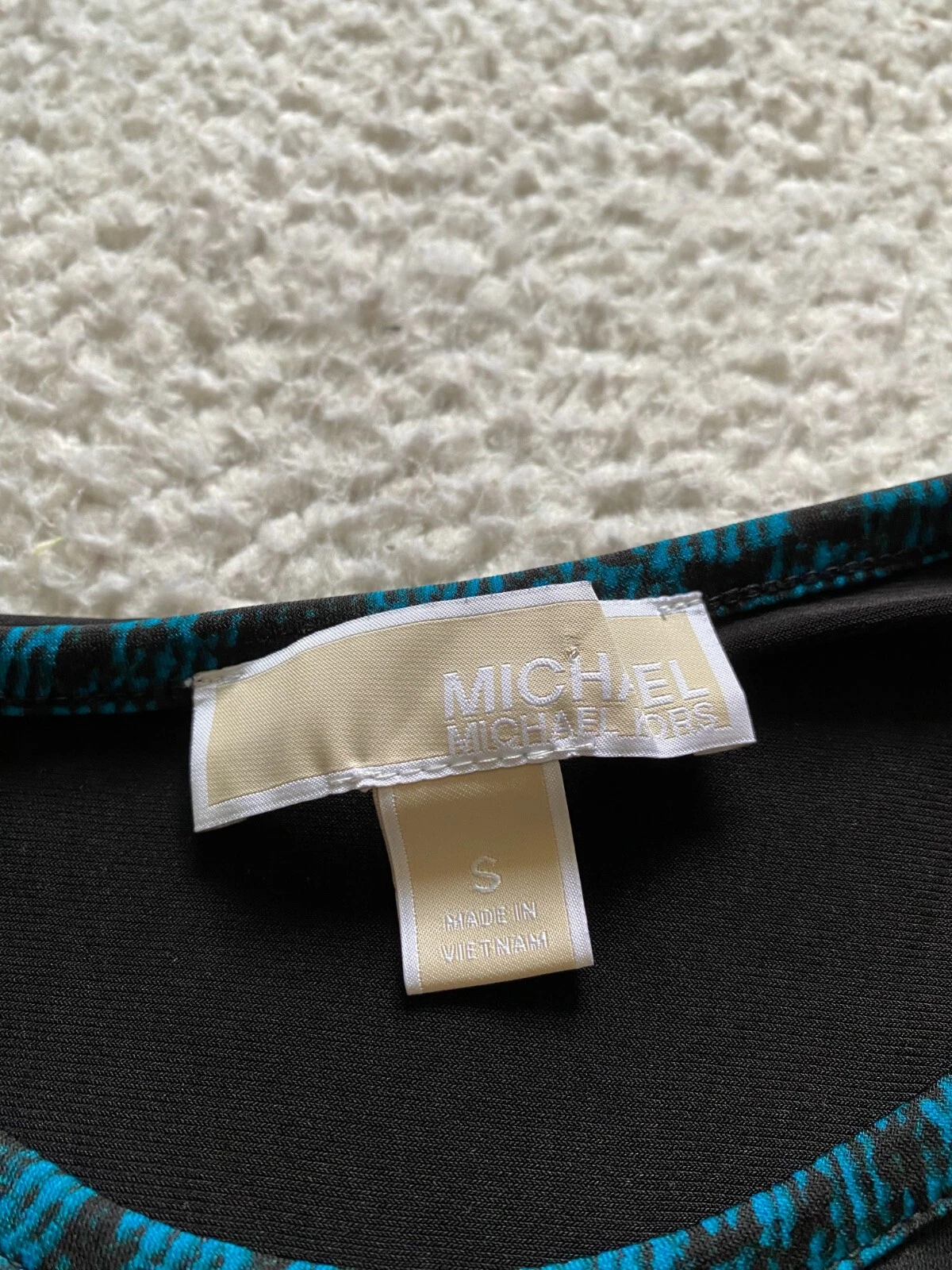 Camicia corta Michael Kors donna manica svasata a 3 4 collo a vite abito nero taglia S