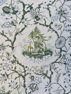 TEA GARDEN Green John Jacoby For Bassett McNab Drapery Upholstery Fabric By YD